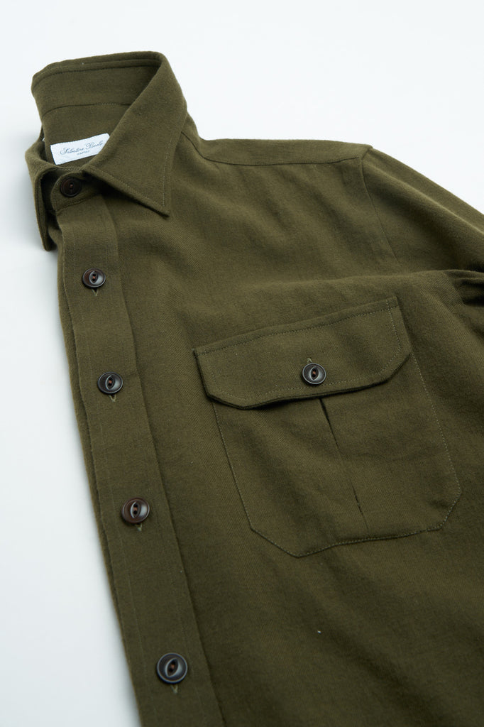 Salvatore Piccolo Military Shirt SBY79 Green