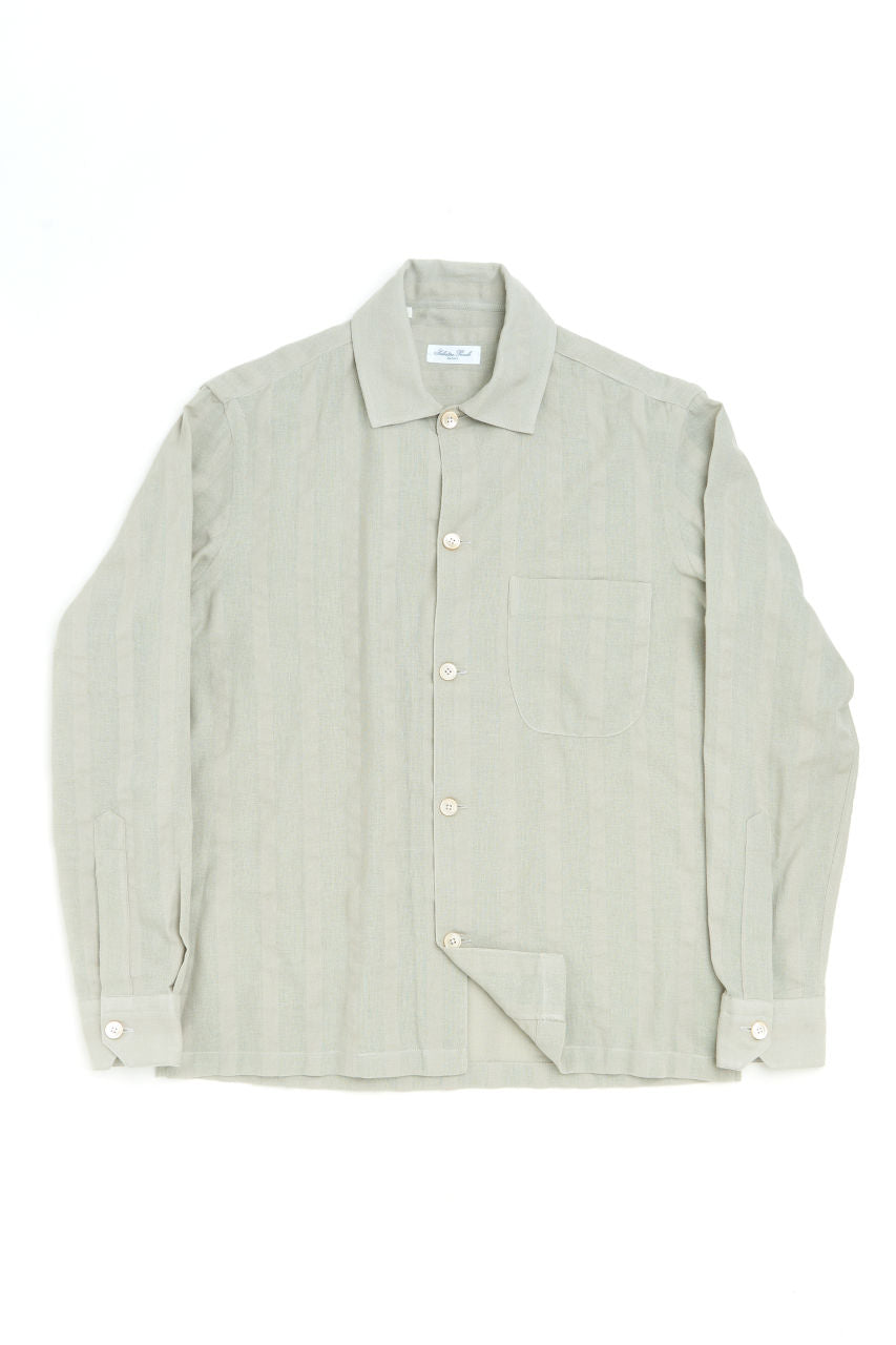 Salvatore Piccolo Overshirt Muslin Stripes Faded Mint | SUNSETSTAR