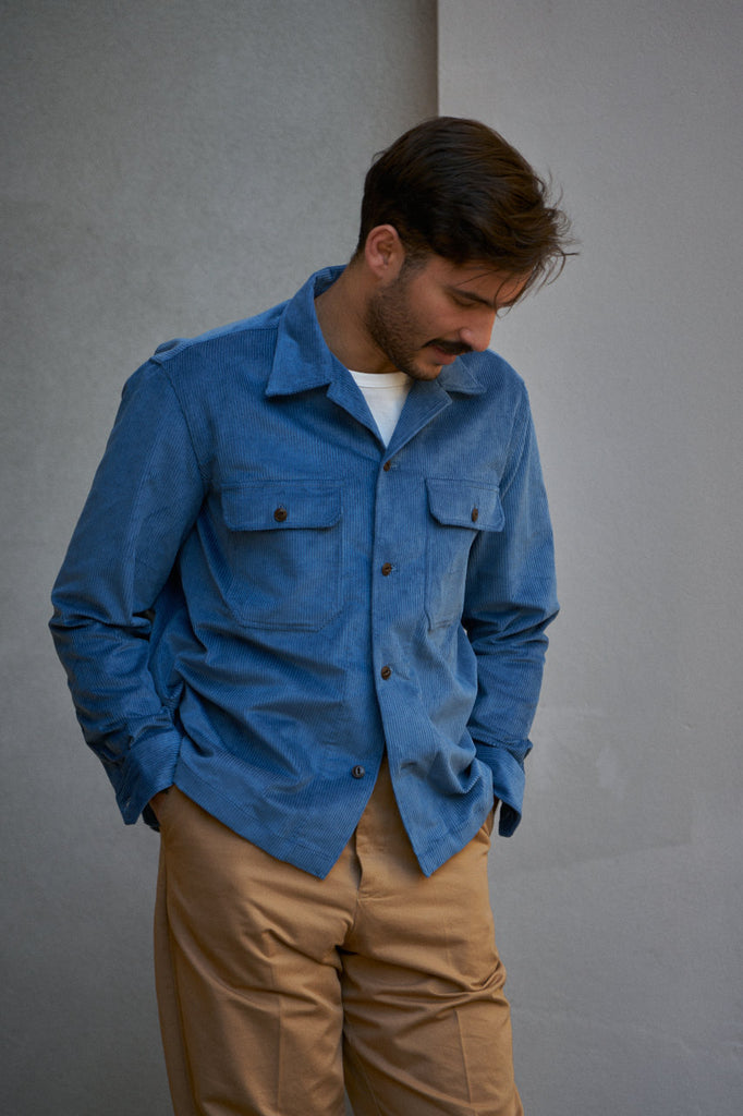 Salvatore Piccolo Overshirt Vietnam Corduroy Blue