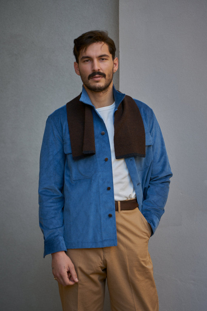 Salvatore Piccolo Overshirt Vietnam Corduroy Blue