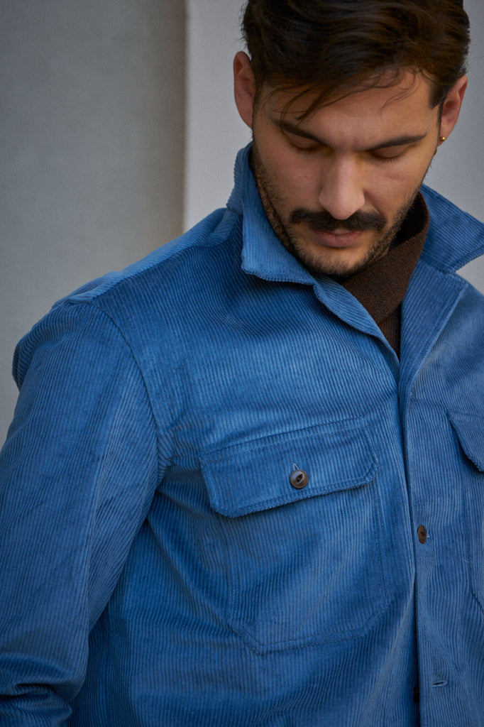 Salvatore Piccolo Overshirt Vietnam Corduroy Blue