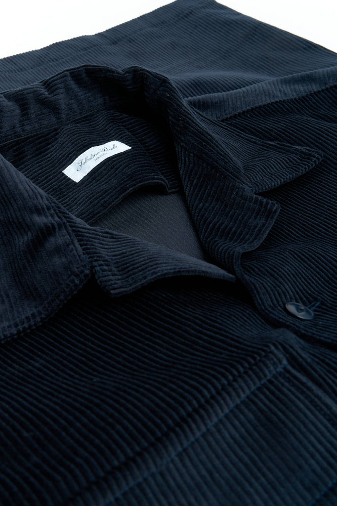 Salvatore Piccolo Overshirt Vietnam Corduroy Steel Blue