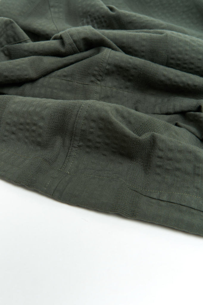 Salvatore Piccolo Popover Shirt Gianni Seersucker Stripes Green