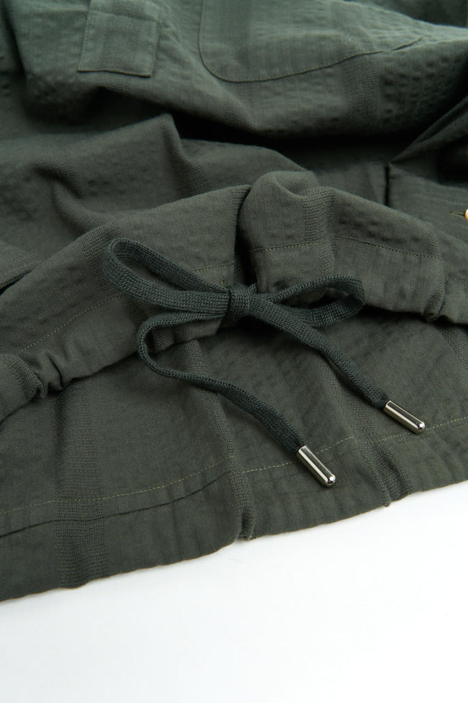 Salvatore Piccolo Popover Shirt Gianni Seersucker Stripes Green