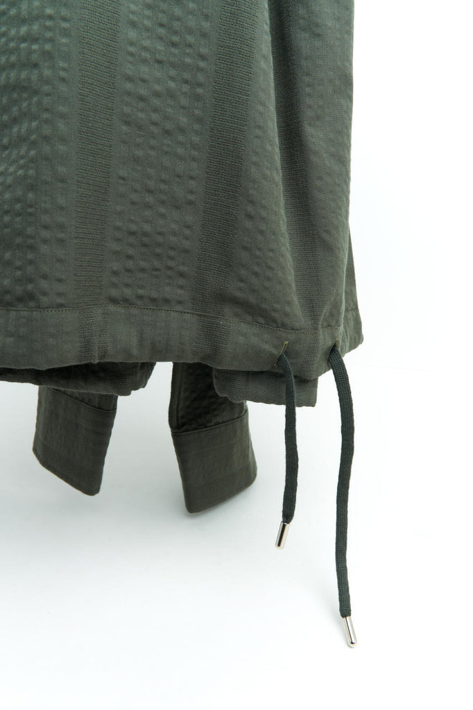 Salvatore Piccolo Popover Shirt Gianni Seersucker Stripes Green