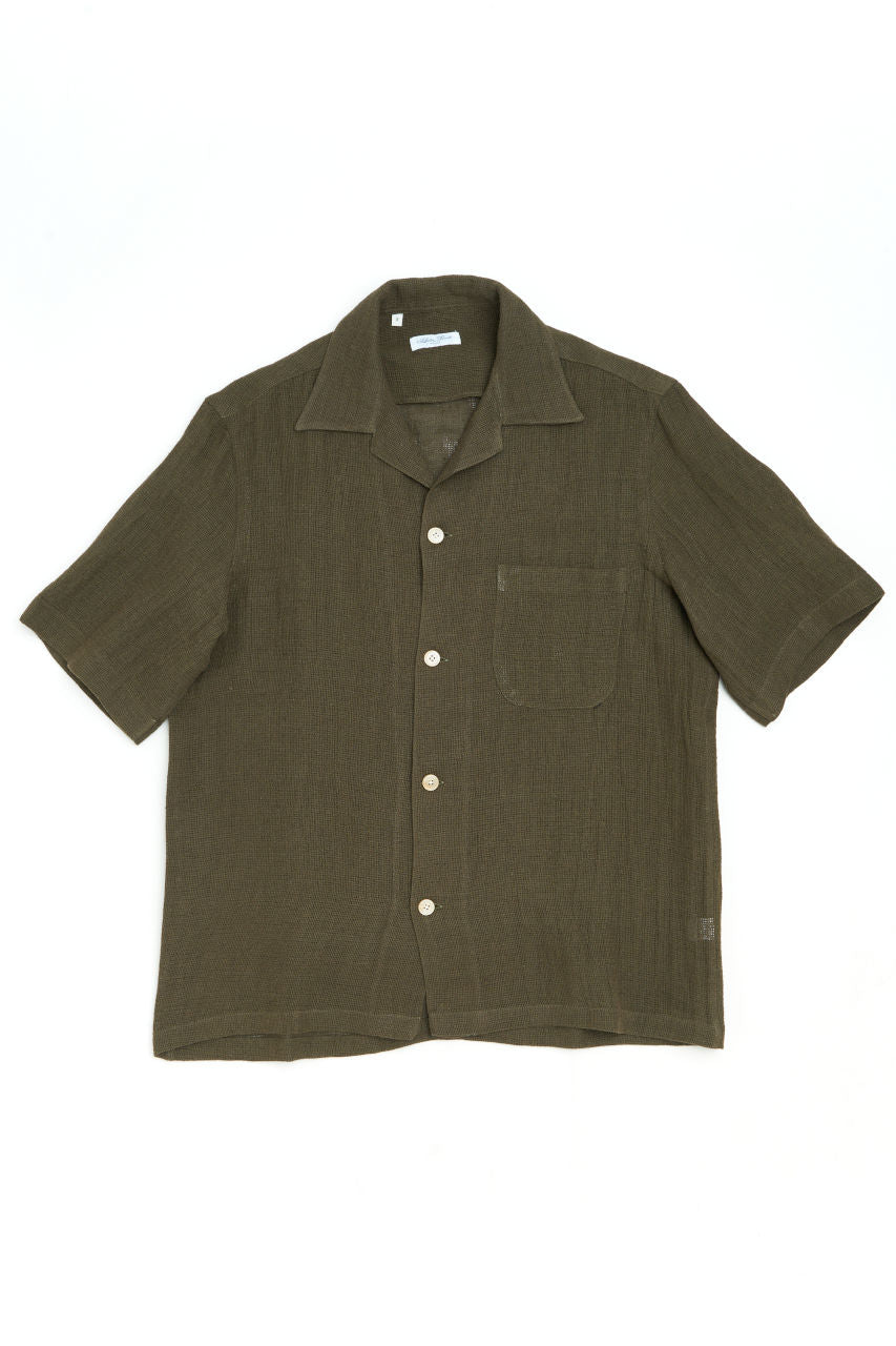 Salvatore Piccolo Short Sleeve Shirt Vietnam Textured Muslin