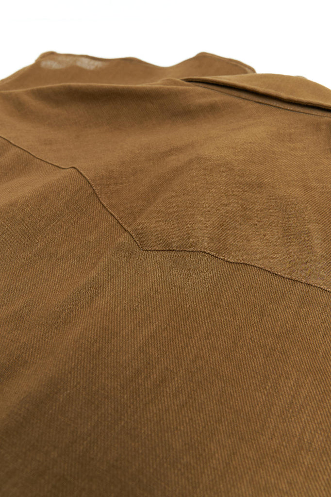 Salvatore Piccolo Texana Shirt Cotton/Linen Tobacco