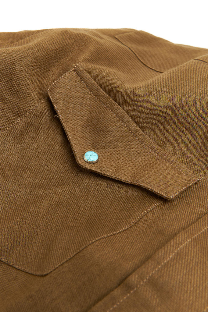 Salvatore Piccolo Texana Shirt Cotton/Linen Tobacco