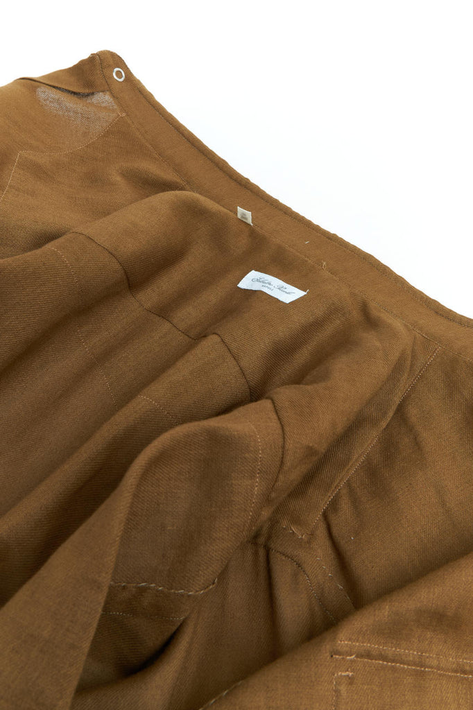 Salvatore Piccolo Texana Shirt Cotton/Linen Tobacco