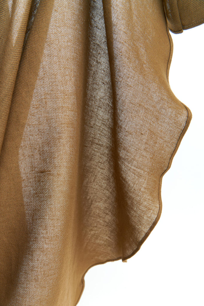 Salvatore Piccolo Texana Shirt Cotton/Linen Tobacco