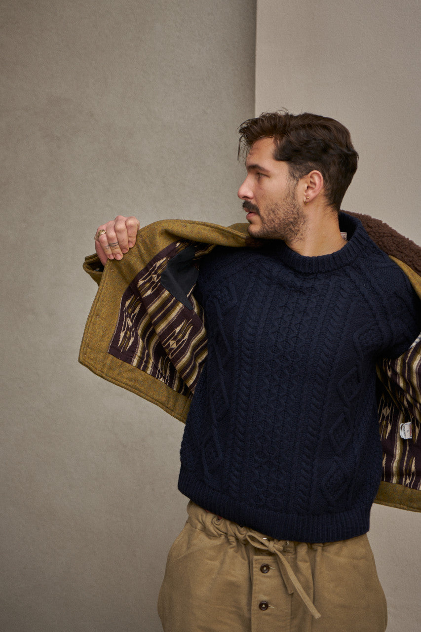 Scarti Lab Cossack Jacket 707F-SE430 Melton Wool Khaki