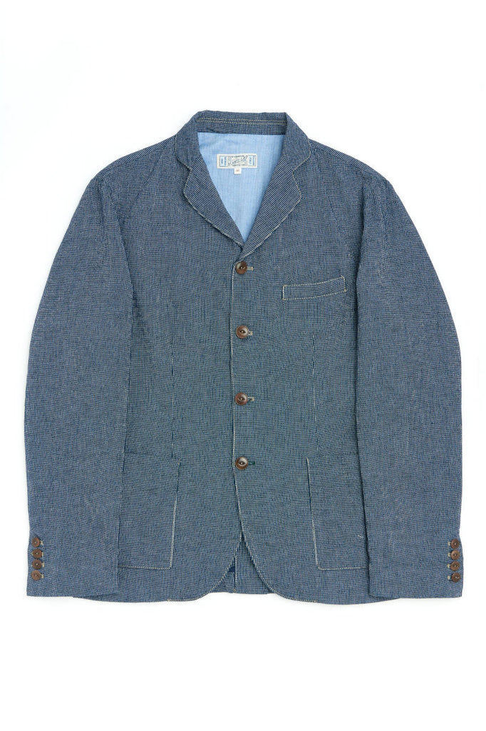 Scarti Lab Suit Jacket 712-SM529 Cotton/Linen Oxford Stripes Navy