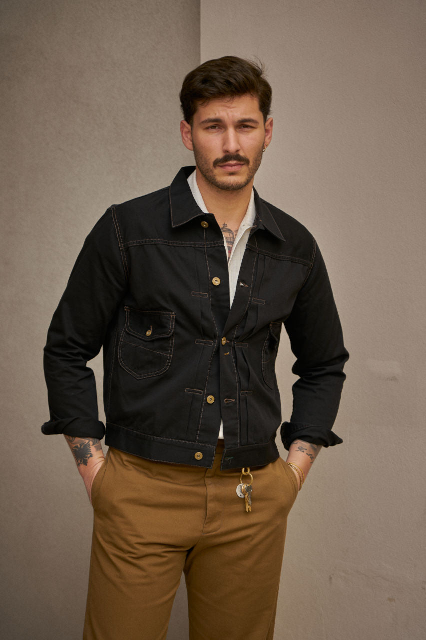 Scarti Lab Type 2 Jacket 703-SG506 Black Stone Washed | SUNSETSTAR