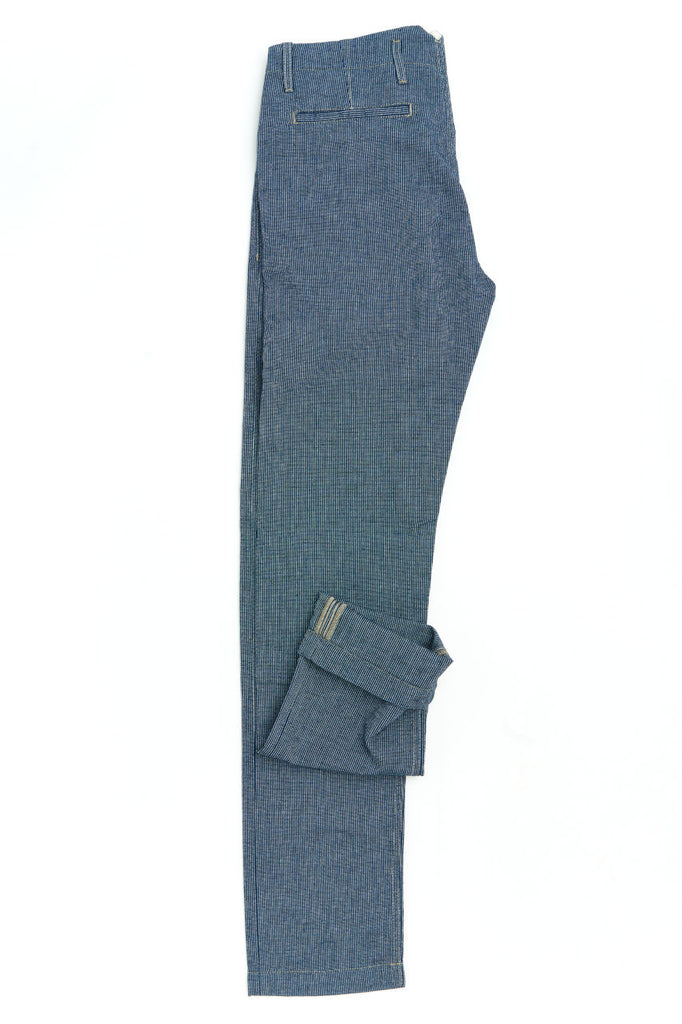 Scarti Lab Chinos 133-SM529 Cotton/Linen Oxford Stripes Navy