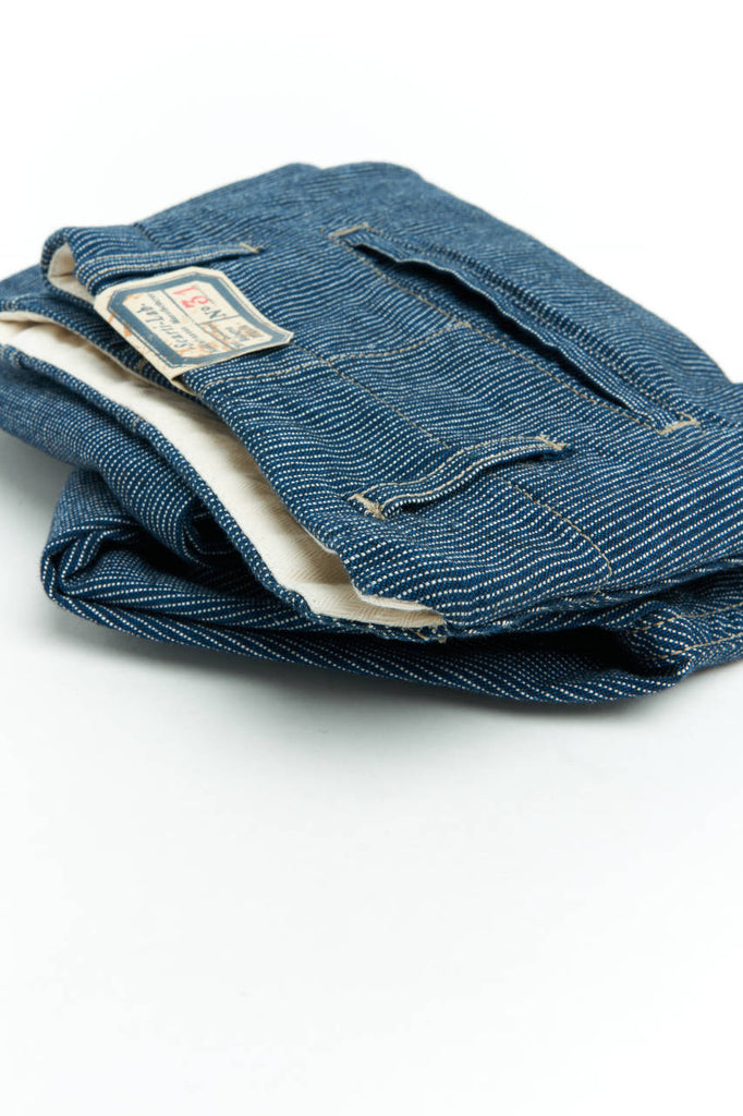 Scarti Lab Chinos 133-SM529 Cotton/Linen Oxford Stripes Navy