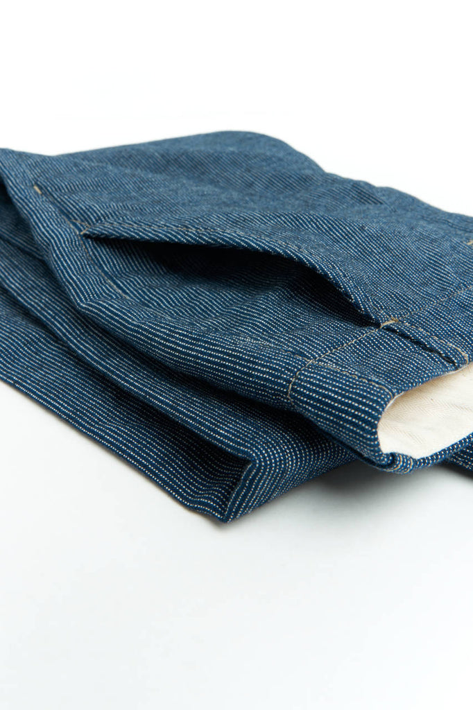 Scarti Lab Chinos 133-SM529 Cotton/Linen Oxford Stripes Navy