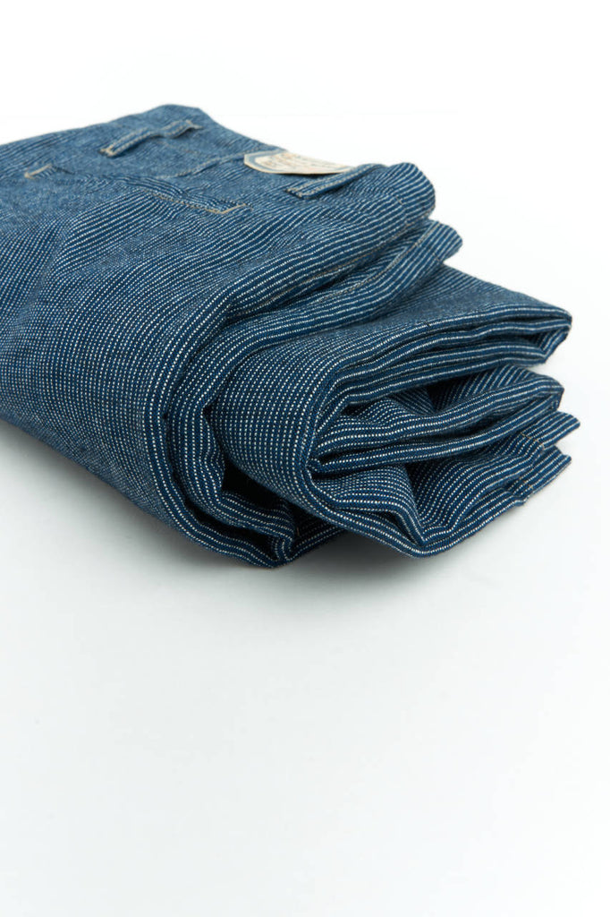 Scarti Lab Chinos 133-SM529 Cotton/Linen Oxford Stripes Navy