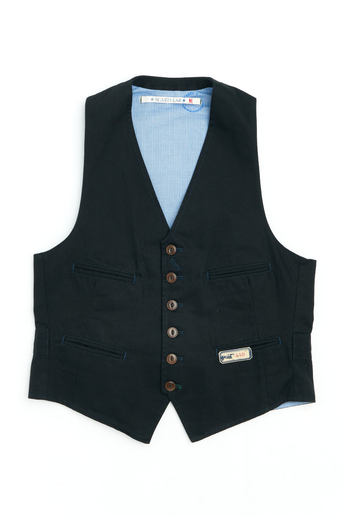 Scarti Lab Classic Vest 410-SG506 Garbadine Black