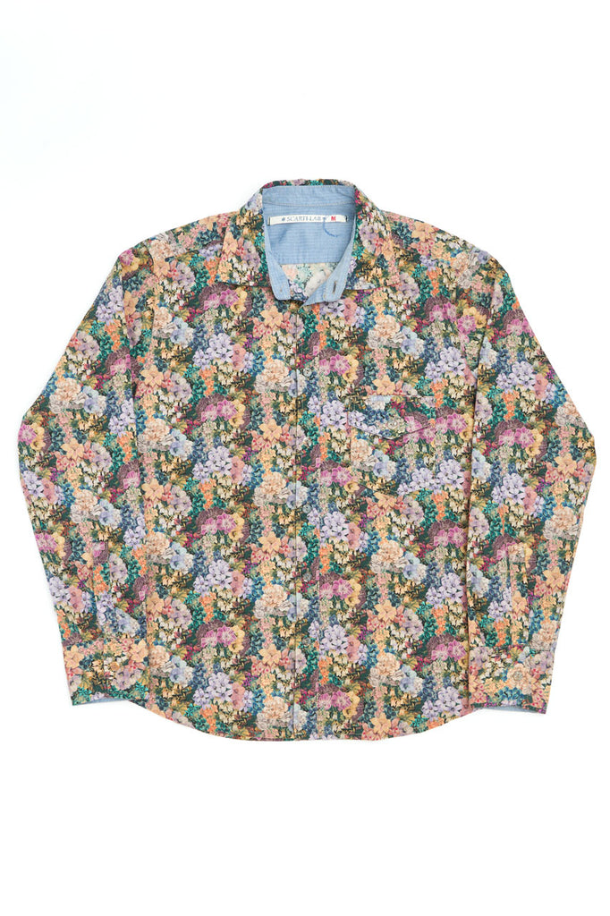 Scarti Lab Point Collar Shirt 312-SL502 Flower Power Blue