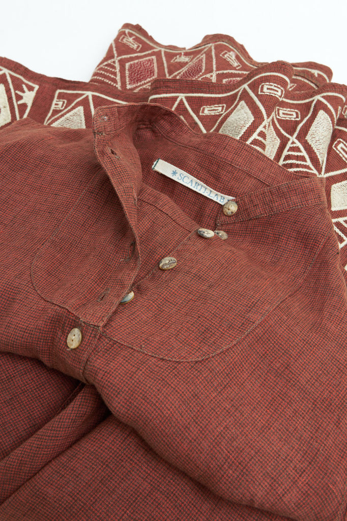 Scarti Lab Sleeveless Linen Dress W407-SV432 Tabasco Embroidery