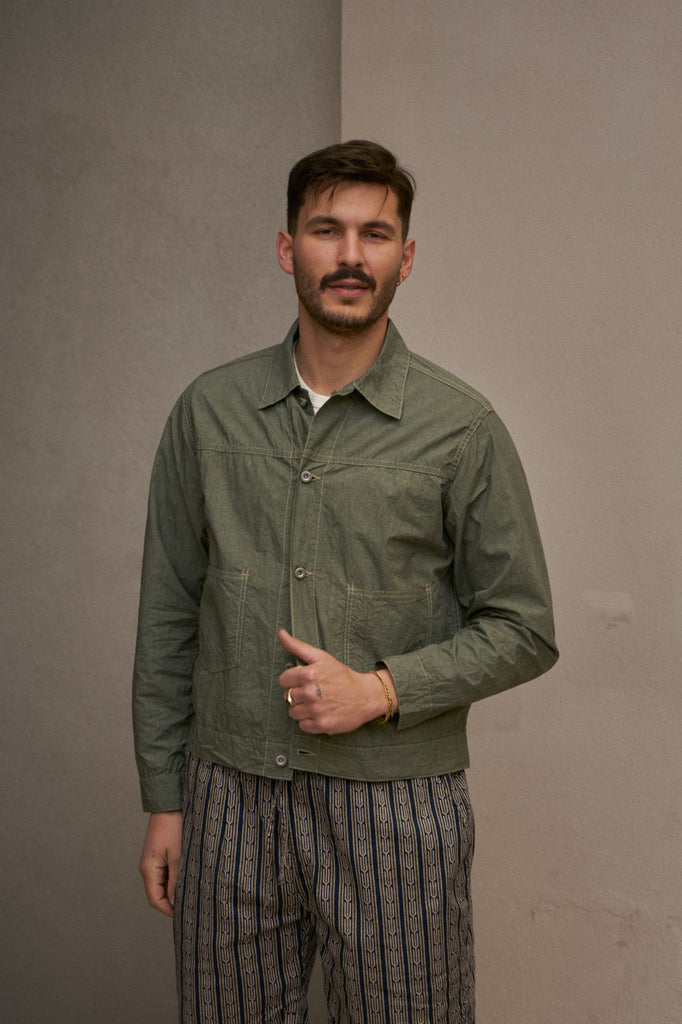 Seuvas Cotton/Linen Typewriter Light Trucker Jacket