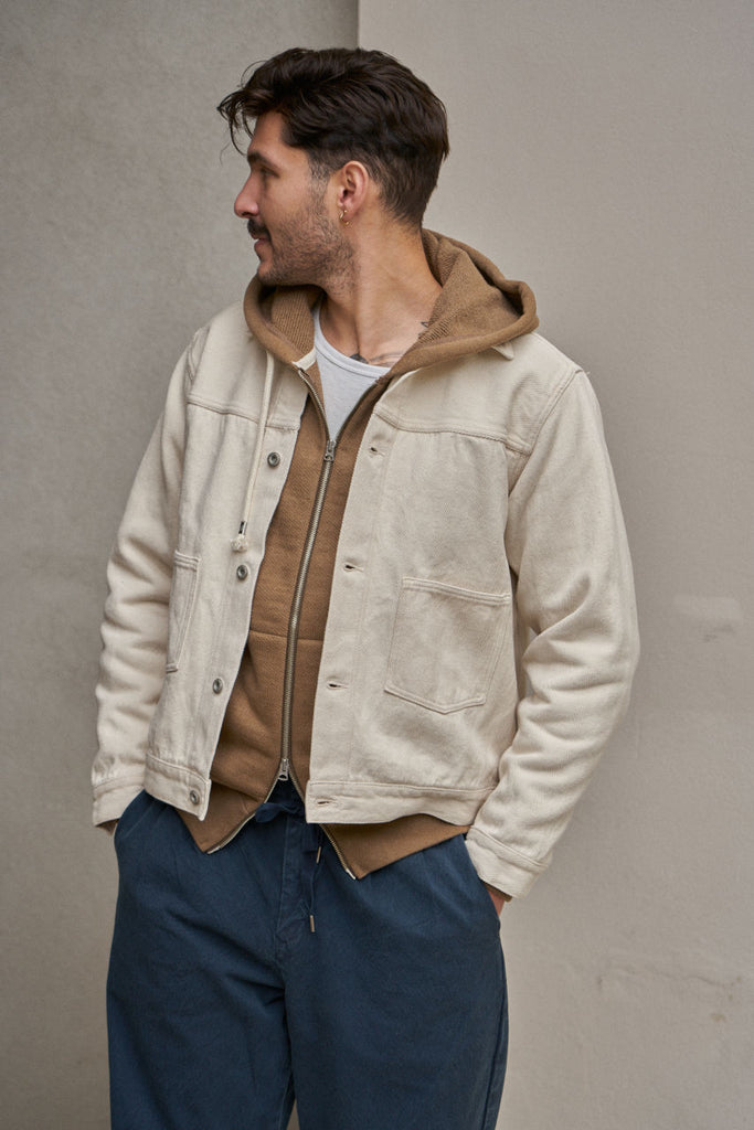 Seuvas Herringbone Trucker Jacket Natural
