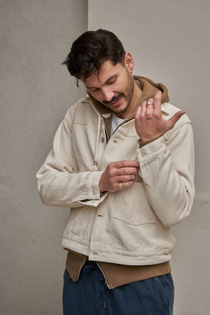 Seuvas Herringbone Trucker Jacket Natural