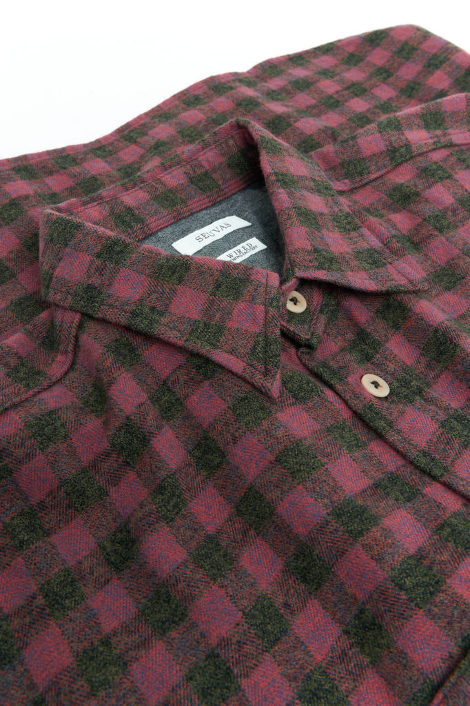 Seuvas Plaid Flannel Work Shirt Pink