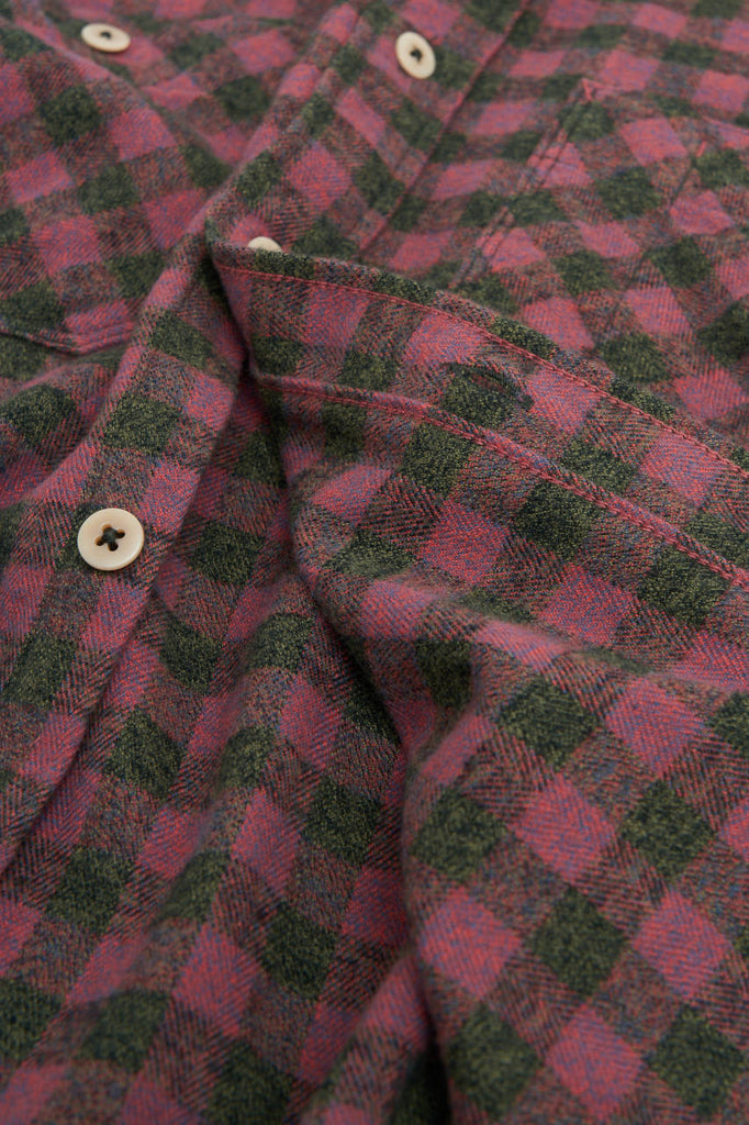 Seuvas Plaid Flannel Work Shirt Pink