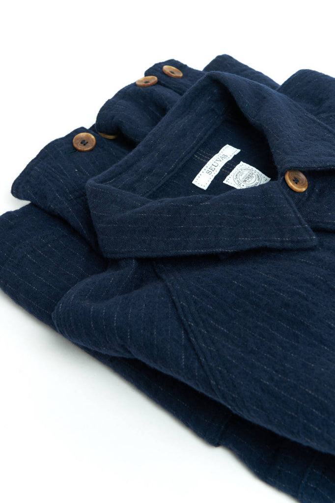 Seuvas Raglan Coverall Cotton/Wool Felted Twill Navy