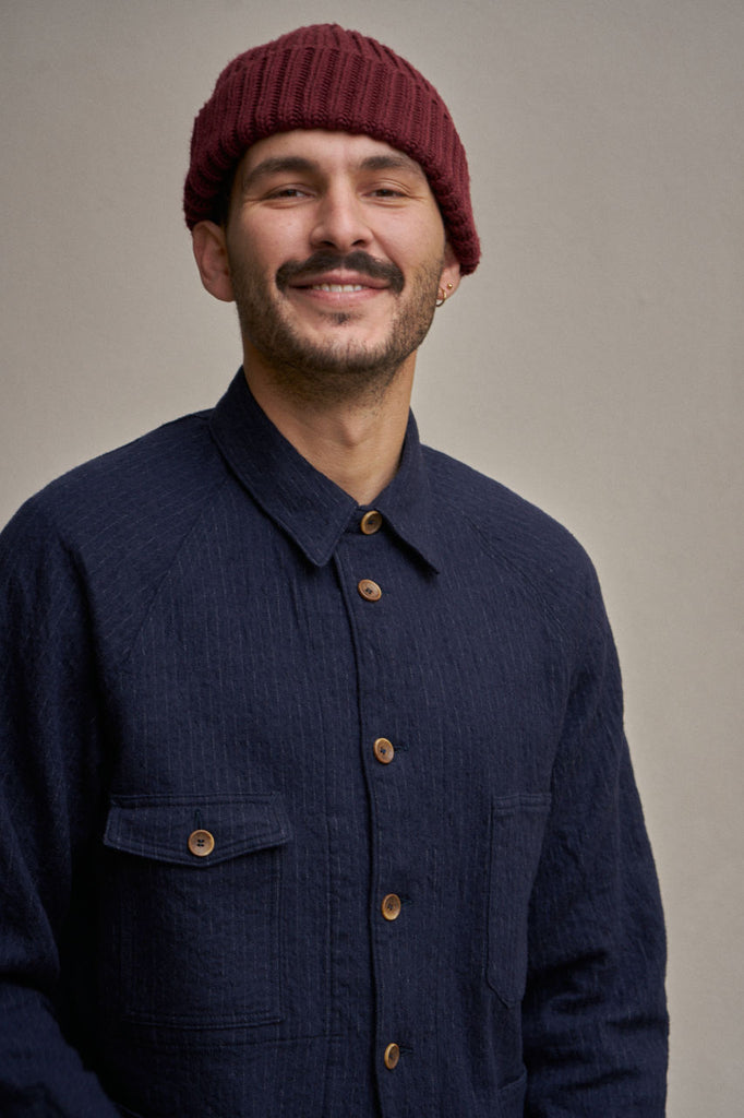 Seuvas Raglan Coverall Cotton/Wool Felted Twill Navy