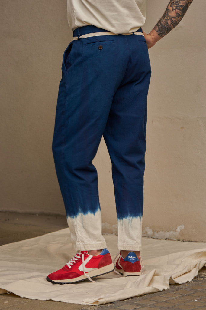 Seuvas Tapered Pants Canvas Natural Kyoto Indigo