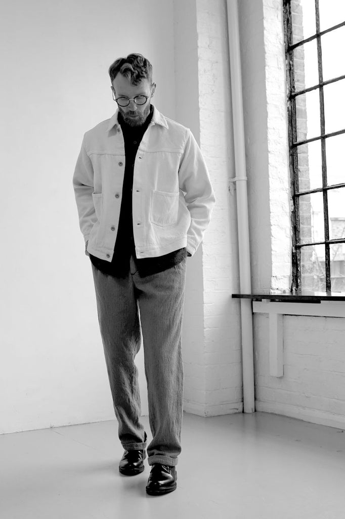 Seuvas Herringbone Trucker Jacket Natural