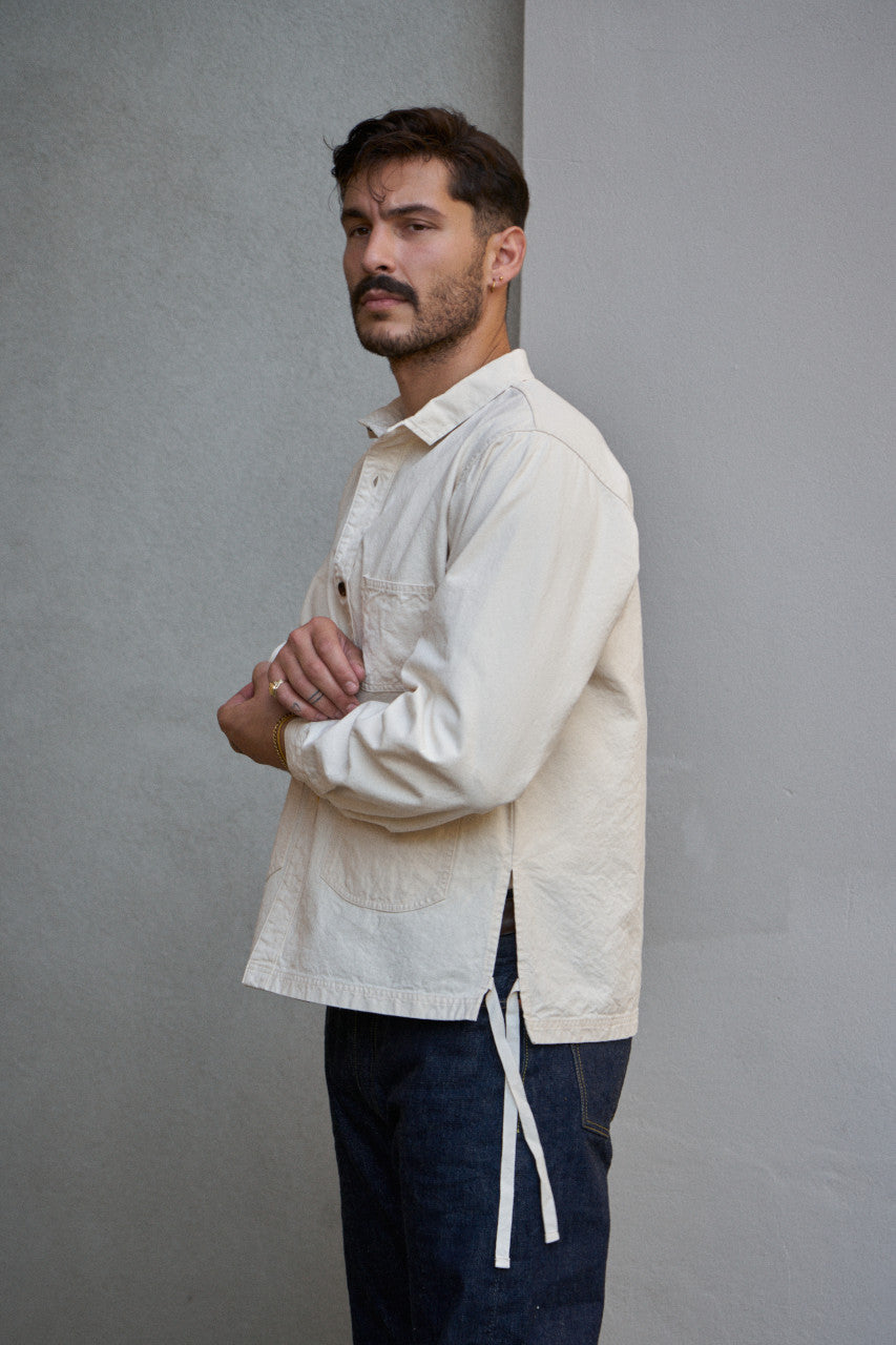 Seuvas Wing Collar Shirt 8oz Canvas Natural | SUNSETSTAR