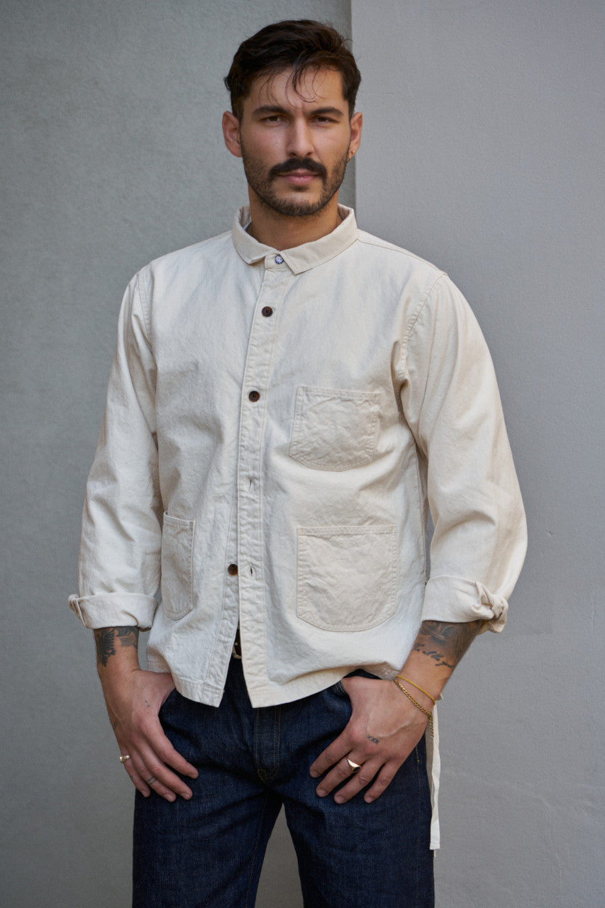 Seuvas Wing Collar Shirt 8oz Canvas Natural | SUNSETSTAR