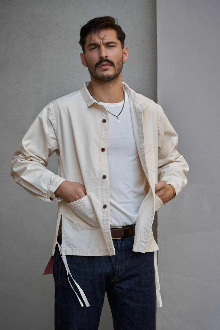 Seuvas Wing Collar Shirt 8oz Canvas Natural | SUNSETSTAR