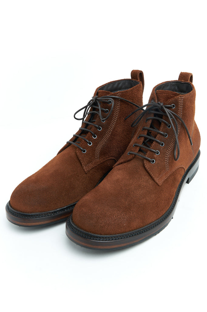 Silvano Sassetti Lined Derby Boots Roughout Sequoia Oak