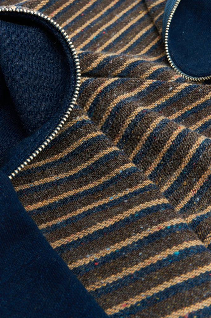 Wonder Looper Zip Hoodie Real Indigo Blanket Striped French Terry