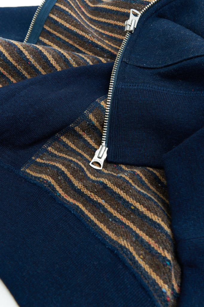 Wonder Looper Zip Hoodie Real Indigo Blanket Striped French Terry