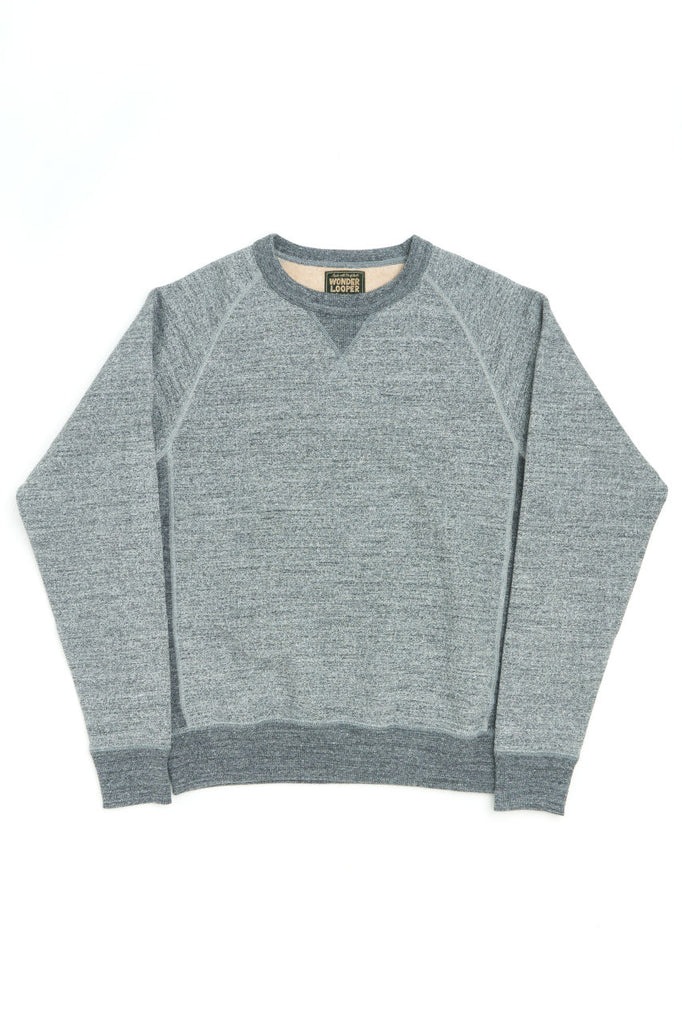 Wonder Looper Crewneck "II" Fleeced Fox Fiber Charcoal