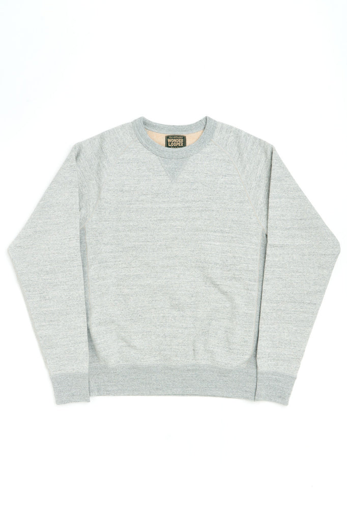 Wonder Looper Crewneck "II" Fleeced Fox Fiber Heather Grey