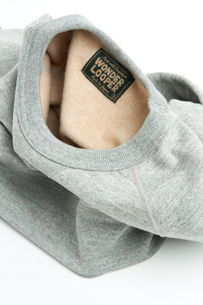 Wonder Looper Crewneck "II" Fleeced Fox Fiber Heather Grey