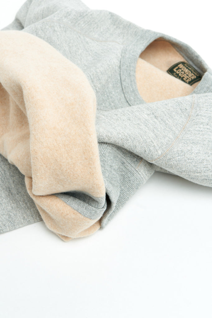 Wonder Looper Crewneck "II" Fleeced Fox Fiber Heather Grey