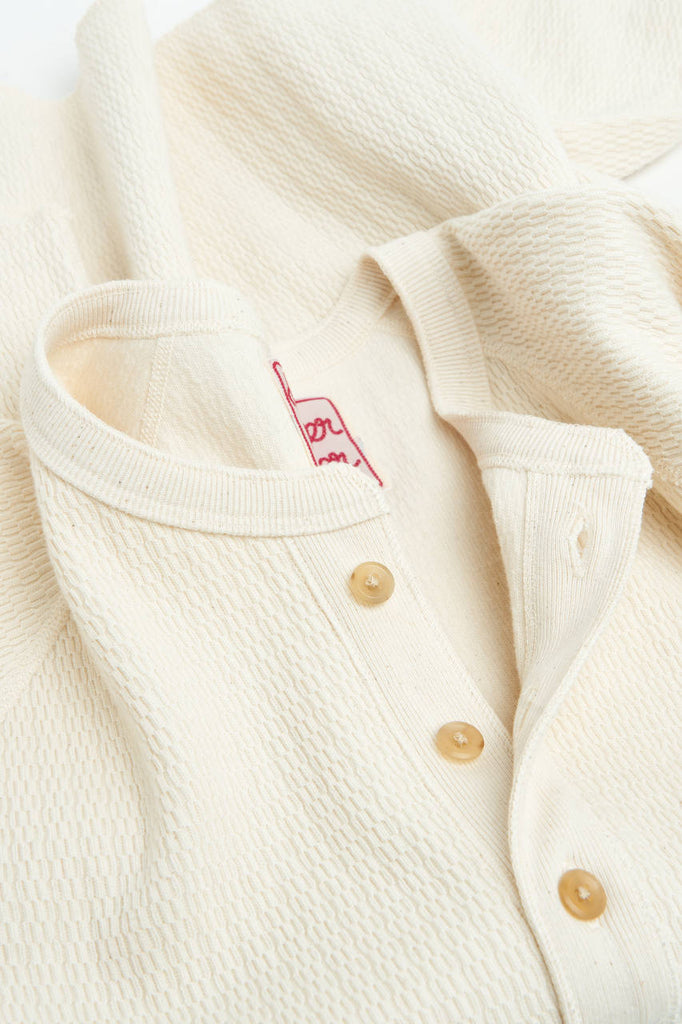 Wonder Looper Henley Cashmere Blend Honeycomb Ecru