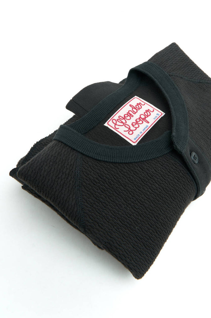 Wonder Looper Henley Cashmere Blend Honeycomb Sumi