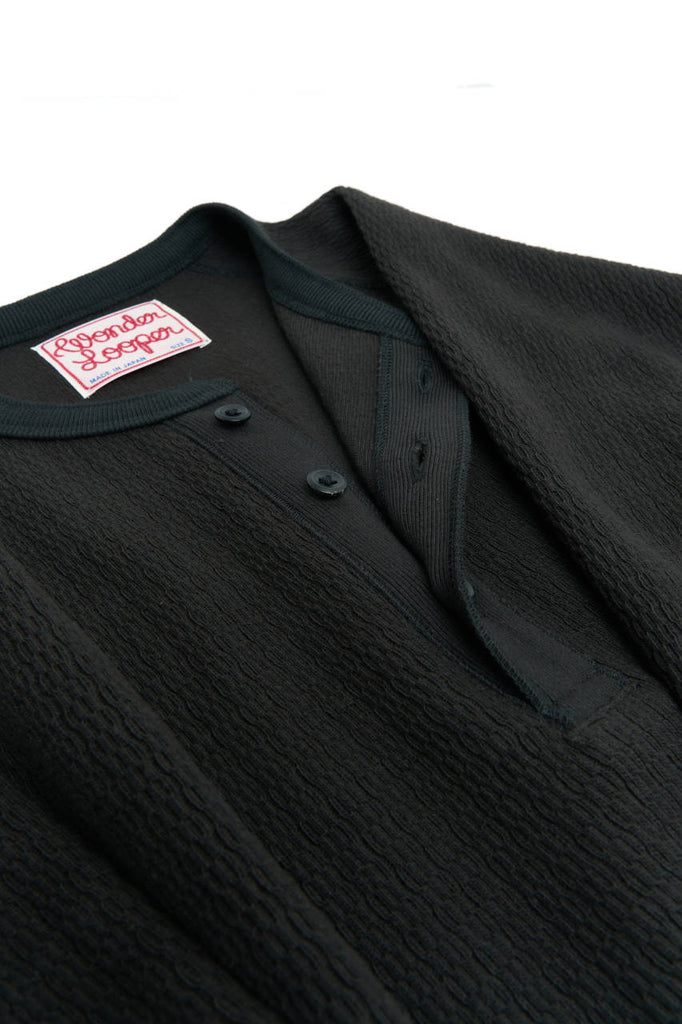 Wonder Looper Henley Cashmere Blend Honeycomb Sumi