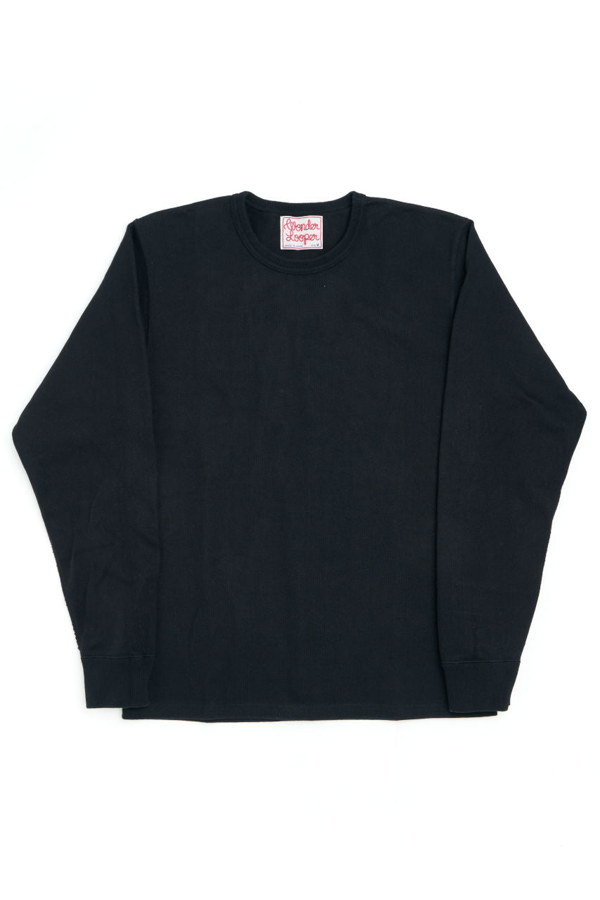 Wonder Looper Long Sleeve Double Heavyweight Black | SUNSETSTAR