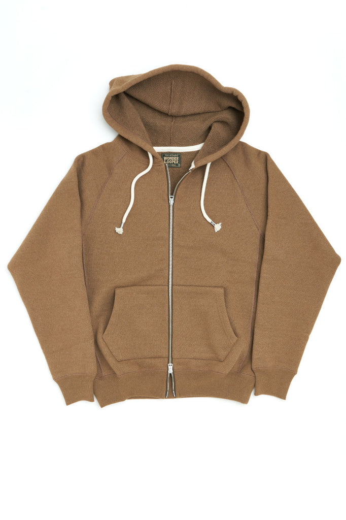 Wonder Looper Zip Hoodie Double Heavyweight Iron Mordant Foxfibre