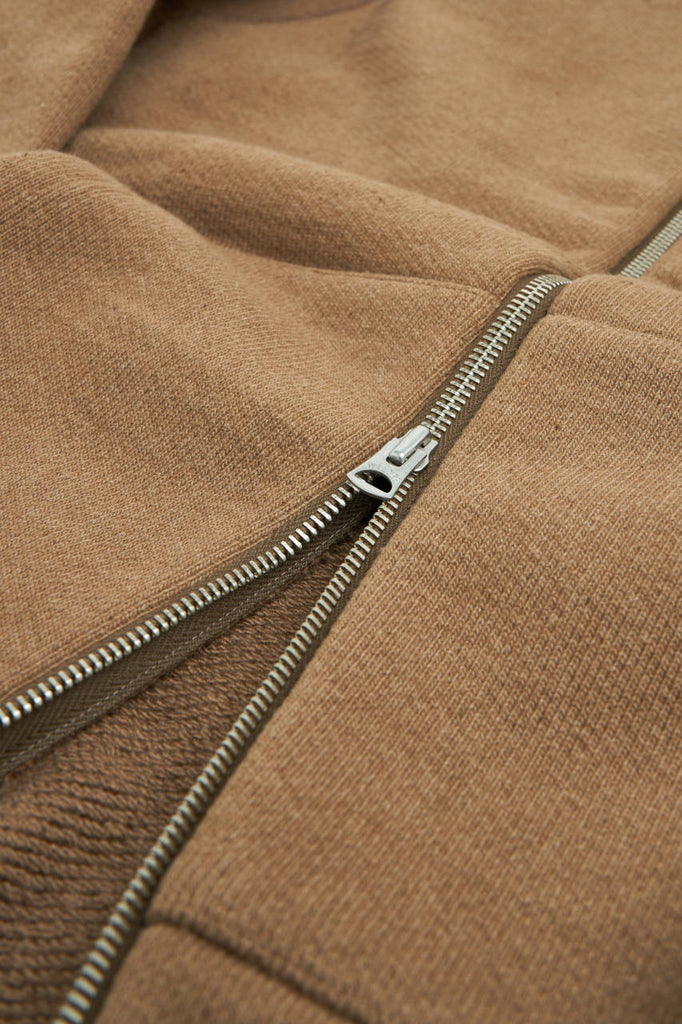 Wonder Looper Zip Hoodie Double Heavyweight Iron Mordant Foxfibre