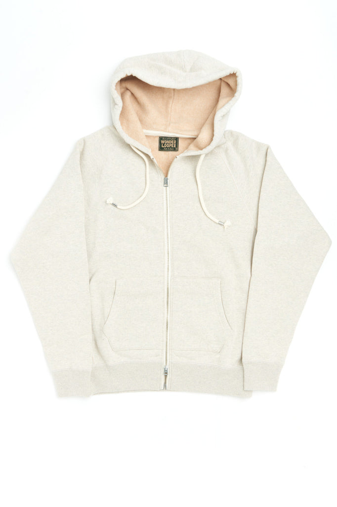 Wonder Looper Zip Hoodie "II" Fleeced Fox Fiber Oatmeal